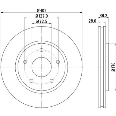 Hella | Bremsscheibe | 8DD 355 129-011