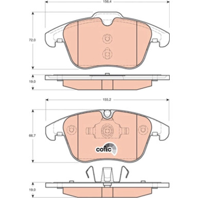 GDB1705 Bremsbelagsatz, Scheibenbremse COTEC