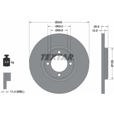 Textar | Bremsscheibe | 92008200