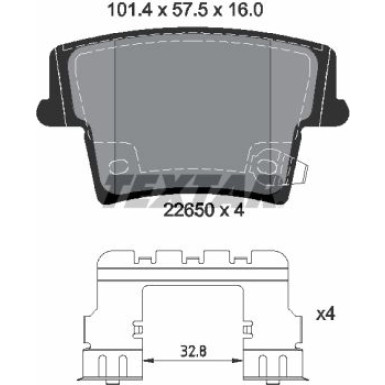 Textar Bremsbelagsatz, Scheibenbremse Q+ 2265001