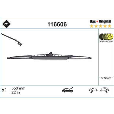 SWF Wischblatt Scheibenwischer DAS ORIGINAL SINGLE 116606