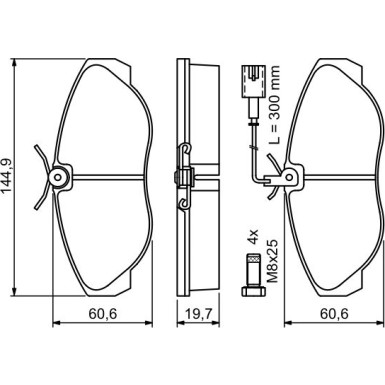 0 986 424 556 Bremsbelagsatz, Scheibenbremse