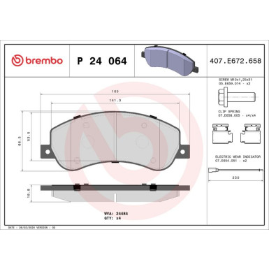 Brembo Bremsbelagsatz, Scheibenbremse PRIME LINE P 24 064