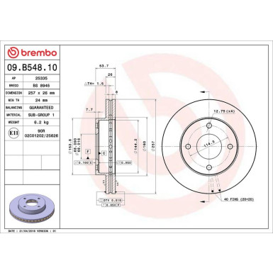 Brembo Bremsscheibe PRIME LINE 09.B548.10