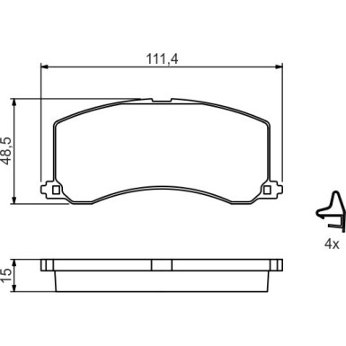 0 986 424 465 Bremsbelagsatz, Scheibenbremse