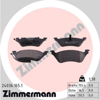 24036.165.1 Bremsbelagsatz, Scheibenbremse