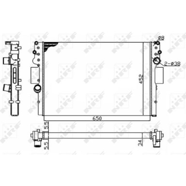 NRF | Kühler, Motorkühlung | 53614A