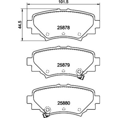 Hella | Bremsbelagsatz, Scheibenbremse | 8DB 355 021-411