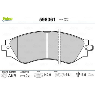 598361 Bremsbelagsatz, Scheibenbremse