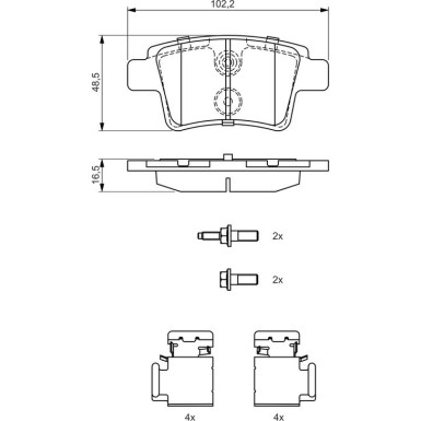 BOSCH Bremsbelagsatz, Scheibenbremse 0 986 494 622