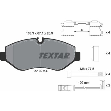 Textar Bremsbelagsatz, Scheibenbremse Q+ 2919202