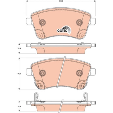TRW Bremsbelagsatz, Scheibenbremse COTEC GDB3509