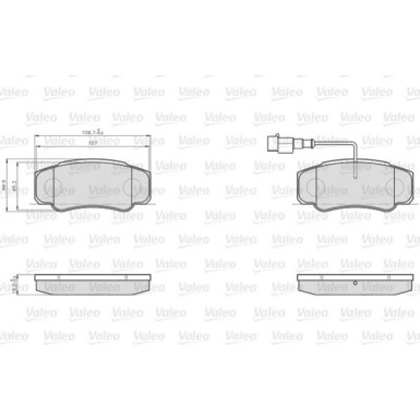 Valeo | Bremsbelagsatz, Scheibenbremse | 872921