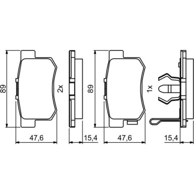 0 986 494 233 Bremsbelagsatz, Scheibenbremse