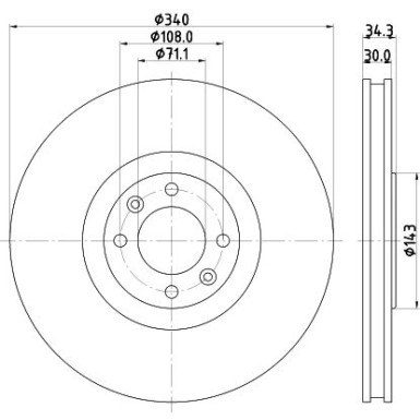 Hella | Bremsscheibe | 8DD 355 119-641