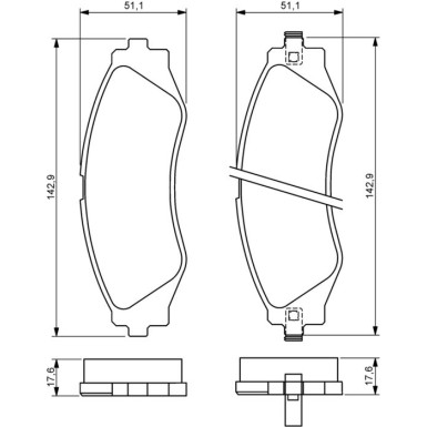 BOSCH Bremsbelagsatz, Scheibenbremse 0 986 494 173