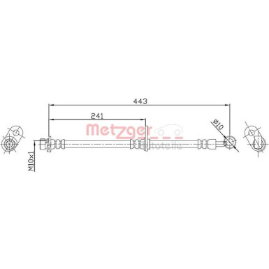 2 x METZGER Bremsschlauch | 4115187