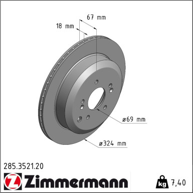 Zimmermann Bremsscheibe Coat Z 285.3521.20