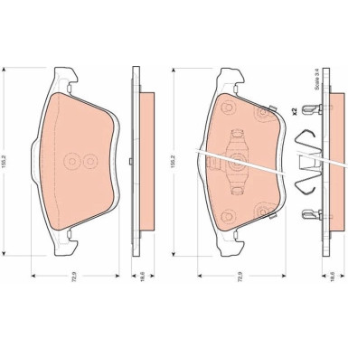 GDB3400 Bremsbelagsatz, Scheibenbremse