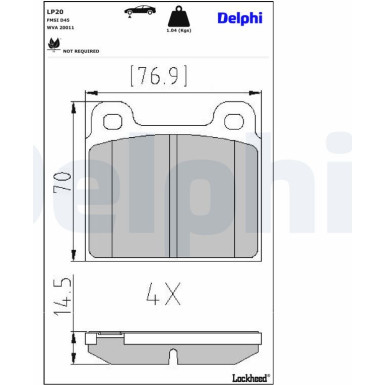 LP20 Bremsbelagsatz, Scheibenbremse