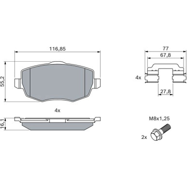 0 986 424 793 Bremsbelagsatz, Scheibenbremse