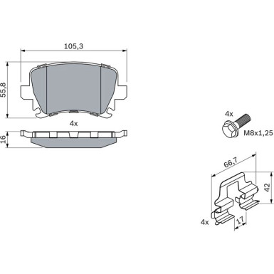 0 986 494 595 Bremsbelagsatz, Scheibenbremse