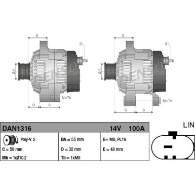 Denso | Generator | DAN1316