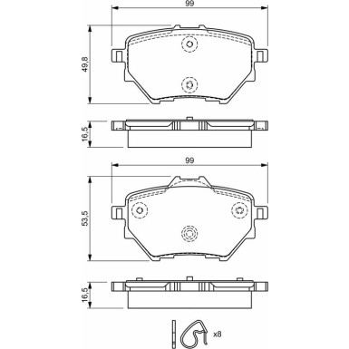 BOSCH Bremsbelagsatz, Scheibenbremse 0 986 494 716 BOSCH Bremsbelagsatz, Scheibenbremse 0 986 494 716