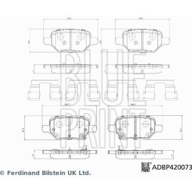 Blue Print | Bremsbelagsatz, Scheibenbremse | ADBP420073
