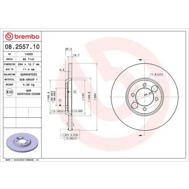 Brembo | Bremsscheibe | 08.2557.10