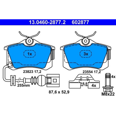 ATE | Bremsensatz, Scheibenbremse | 24.0109-0124.1, 13.0460-2877.2