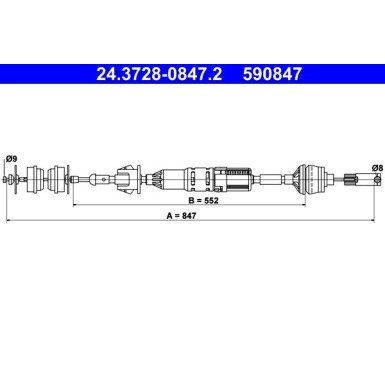 24.3728-0847.2 Seilzug, Kupplungsbetätigung