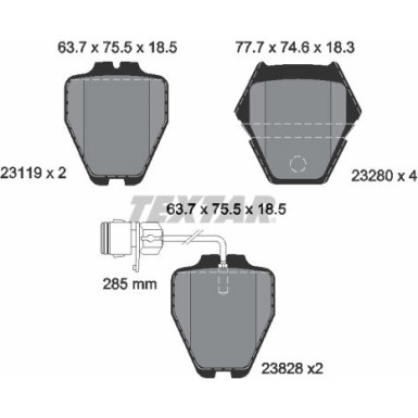 Textar Bremsbelagsatz, Scheibenbremse Q+ 2311901 Textar Bremsbelagsatz, Scheibenbremse Q+ 2311901