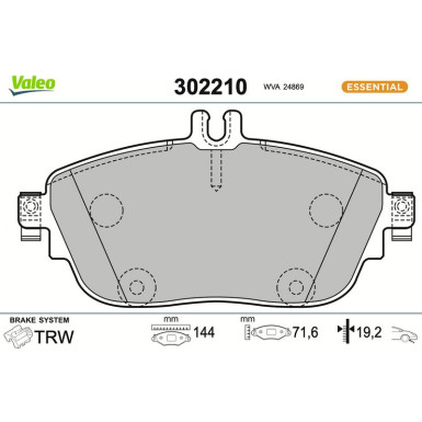302210 Bremsbelagsatz, Scheibenbremse ESSENTIAL