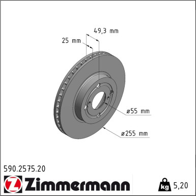 Zimmermann Bremsscheibe Coat Z 590.2575.20