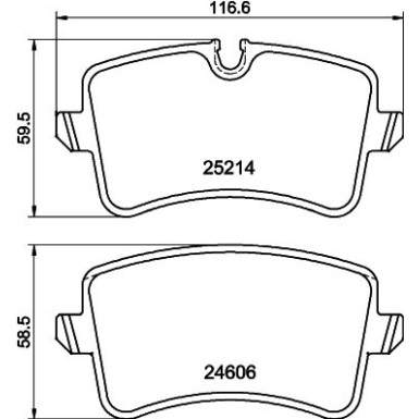 Hella | Bremsbelagsatz, Scheibenbremse | 8DB 355 025-311