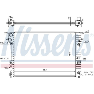 Nissens | Kühler, Motorkühlung | 63073A
