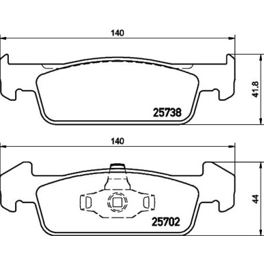 Hella | Bremsbelagsatz, Scheibenbremse | 8DB 355 020-421