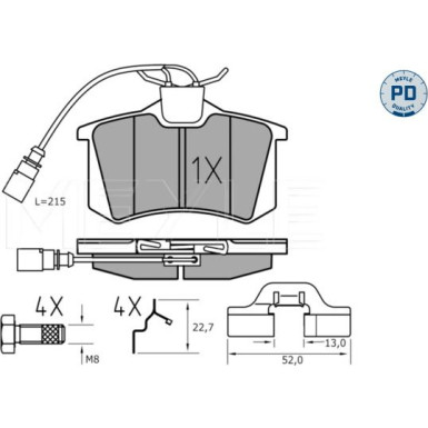 Meyle Bremsbelagsatz, Scheibenbremse MEYLE-PD: Advanced performance and design 025 235 5417/PD Meyle Bremsbelagsatz, Scheibenbremse MEYLE-PD: Advanced performance and design 025 235 5417/PD