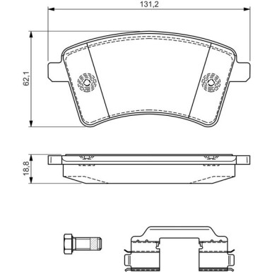 BOSCH Bremsbelagsatz, Scheibenbremse 0 986 494 612