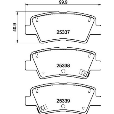 Hella Pagid | Bremsbelagsatz, Scheibenbremse | 8DB 355 019-981