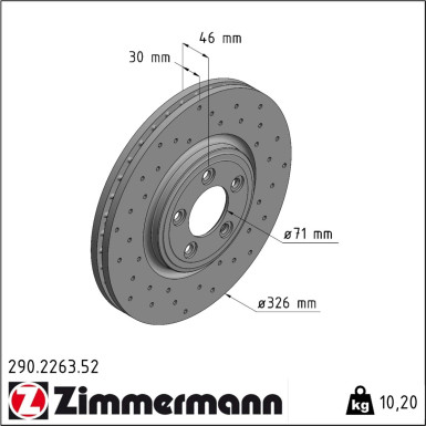 Zimmermann Bremsscheibe SPORT Z 290.2263.52
