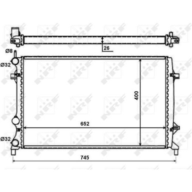 NRF | Kühler, Motorkühlung | ohne Sensor | 59057