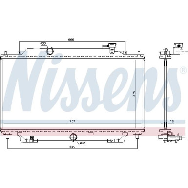 Nissens | Kühler, Motorkühlung | 68555