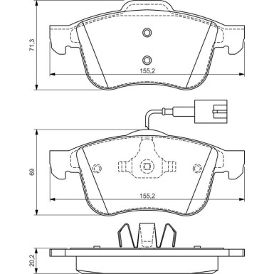 BOSCH Bremsbelagsatz, Scheibenbremse 0 986 494 465