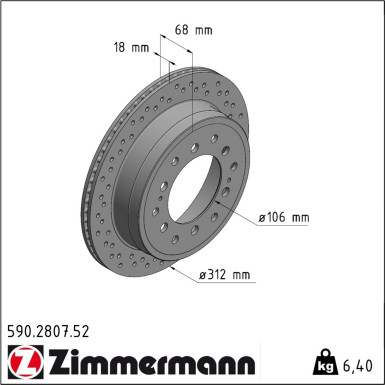 Zimmermann Bremsscheibe SPORT Z 590.2807.52