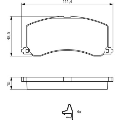 BOSCH Bremsbelagsatz, Scheibenbremse 0 986 424 465