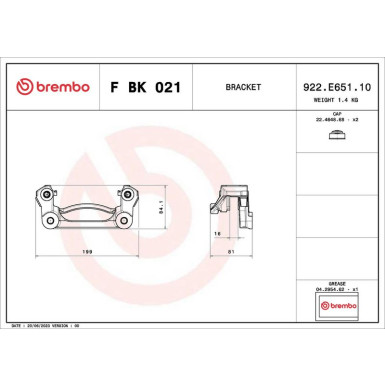 Brembo Bremssattelhaltersatz PRIME LINE F BK 021