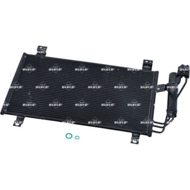 NRF 350361 Klimakondensator für MAZDA 2, CX-3 mit Trockner, mit Dichtring, 15,5mm, 10,1mm, Aluminium, 602mm NRF 350361 Klimakondensator für MAZDA 2, CX-3 mit Trockner, mit Dichtring, 15,5mm, 10,1mm, Aluminium, 602mm