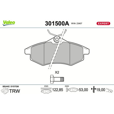 301500A Bremsbelagsatz, Scheibenbremse EXPERT
